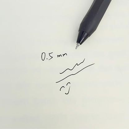 Fengtaiyuan Retractable Gel Pens, 0.5mm ST Precision Tip Quick Dry Black Ink, Gradient Black Barrel with Triangular Silicone Non-Slip Grip, Ergonomic Smooth Pens for Exam School Office [Pack of 18] - color: Black FRW01P18