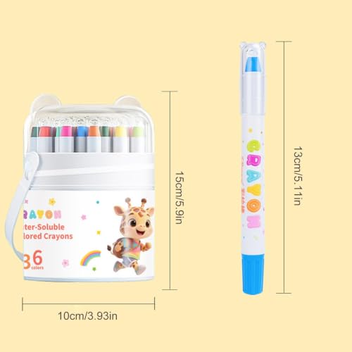 Twist Crayons for Kids 36 Pieces Safe Multifunctional Washable Easy-Grip | Kids Crayons Coloring Supplies for Prechoolers Kindergarten Students Boys Girls Children Teen Daughter