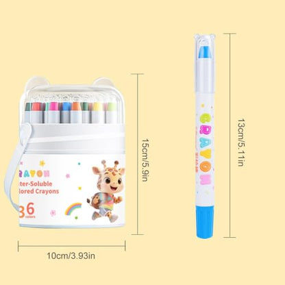 Twist Crayons for Kids 36 Pieces Safe Multifunctional Washable Easy-Grip | Kids Crayons Coloring Supplies for Prechoolers Kindergarten Students Boys Girls Children Teen Daughter