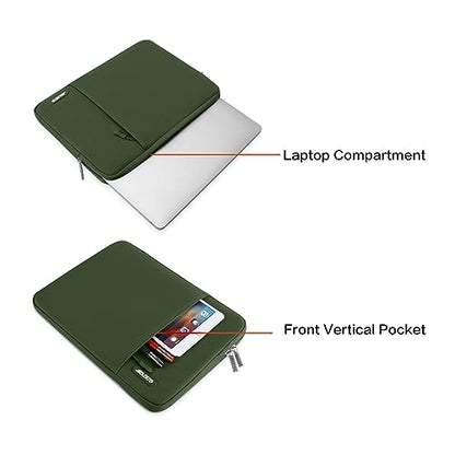 MOSISO Laptop Case 13.3 inch, 13-13.3 inch Laptop Sleeve Compatible with MacBook Air/Pro 13/Pro 14 M5 M4 M3 M2 M1, HP Dell ASUS Lenovo,Polyester Vertical Computer Sleeve Bag with Pocket, Army Green - color: Army Green, size: 13.3 inch