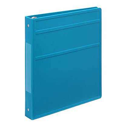 Carstens 1-Inch Heavy Duty 3-Ring Binder - Side Opening, Pool Blue, Durable Plastic, Precision No-Gap Rings, Waterproof Cover, No Pockets, Holds 125 US Letter Sheets, BPA-Free, Made in USA (8714-3R) - color: Blue, size: Individual