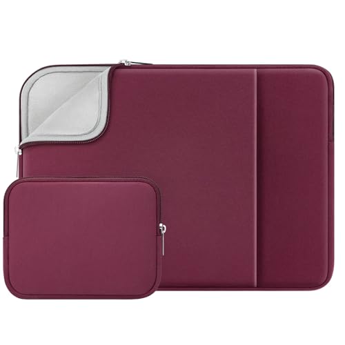 RAINYEAR 13 Inch Laptop Sleeve Compatible with 13.3" MacBook Air/Pro M1 M2 M3 M4 M5 A3449 A3240 A3113 A2681 A2338 Case Bag with Front Pocket Accessories Pouch (Red, Upgraded Version) - color: Red(Upgraded Version), size: 13"