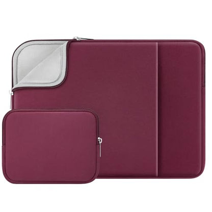 RAINYEAR 13 Inch Laptop Sleeve Compatible with 13.3" MacBook Air/Pro M1 M2 M3 M4 M5 A3449 A3240 A3113 A2681 A2338 Case Bag with Front Pocket Accessories Pouch (Red, Upgraded Version) - color: Red(Upgraded Version), size: 13"