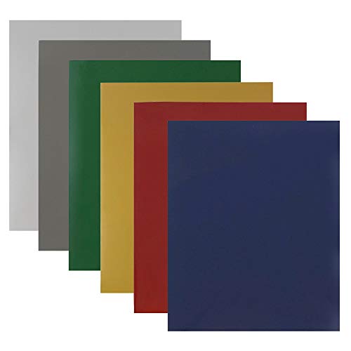 JAM PAPER Laminated Two Pocket Glossy School Folders - Letter Size - High Gloss Assorted Laid-Back Colors - 6/Pack - color: Assorted Laid-back Colors, size: Pack of 6 Folders