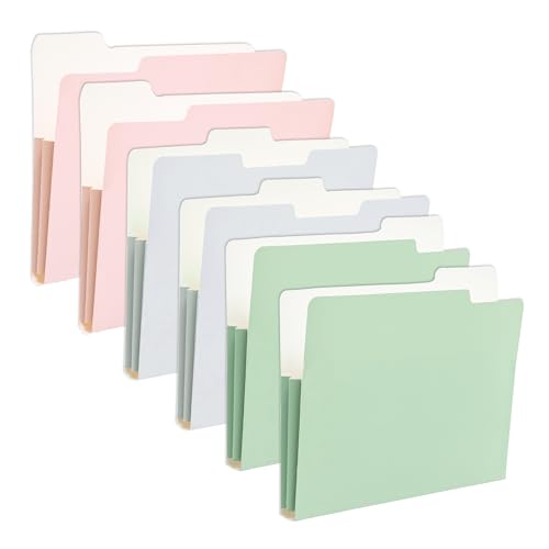 Y YOMA 6 Pack Extra Capacity File Folders Letter Size Accordion Decorative File Folder Cute Pretty Colored Filing Folder File Organizers for Office School Home Desktop with 1/3-Cut Tab, Dreamy Color - color: Pastel Color, size: Letter Size - 6 Pack( Accor