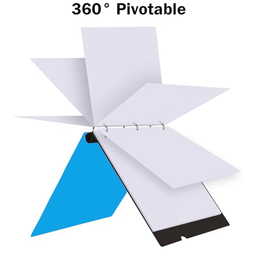 360 Degree Pivotable Binder, Upgraded 3 Ring Binder 1 inch, Flexible Binders 3 Ring, Foldable Three Ring Binders- Blue - color: Blue, style: 1 PCS Customizable Cover