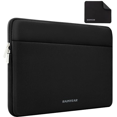 RAINYEAR Laptop Sleeve Case 11-13 Inch, Protective Padded Case with Front Pocket, Computer Cover Laptop Bag Compatible with 13.3 Inch MacBook Air/Pro, MacBook Neo A18, HP, Dell, Lenovo, Acer, Black - color: Black, size: 11-13 inch