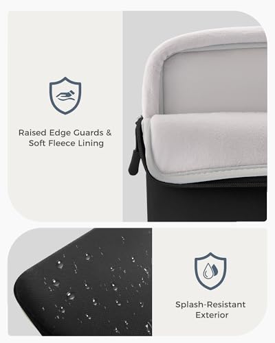 ProCase Laptop Sleeve 15" for MacBook Air/Pro 15 Inch M5/M4/M3/M2 -Black | Slim Travel Sleeve with Soft Plush Lining & Large Front Pocket, Water-Resistant, Also Fit 15" HP Dell Lenovo ASUS Acer - color: Black, size: 15-inch