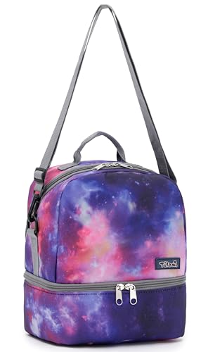 NEW TILAMI Kids Lunch Bag Double Insulated for tilami Rolling Backpack Girls Boys forTravel School Picnic, Galaxy Purple Blend - color: Galaxy Purple Blend