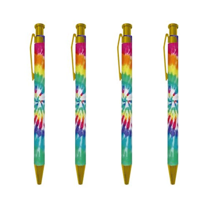 Ballpoint Pen 4Pcs Click Black Ink Metal Retractable 1.0 mm Medium Ballpoint Pens Quick Dry for Office School (Colorful) - color: Colorful