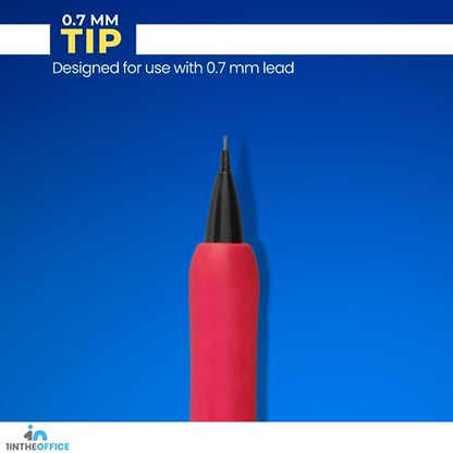 1InTheOffice Mechanical Pencil 0.7, Mechanical Pencil Set, Mechanical Pencil Lead, with Rubber Grip, Refillable (12 Pack)