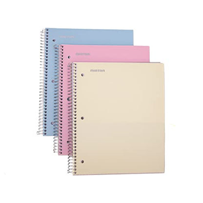 Mintra Office Durable Spiral Notebooks, 1 Subject, (Spring Pink, Sun Yellow, Arctic Ice, Wide Ruled 3pk) - color: Spring Pink, Sun Yellow, Arctic Ice, size: Wide Ruled 3pk