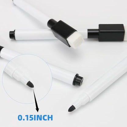 50 Pcs Black Magnetic Dry Erase Markers with Eraser Cap, White Board Mini Dry erase Markers Bulk, Fine Point Tip Student White Board Markers for Teachers Office School Supplies - size: 1 Count (Pack of 50)