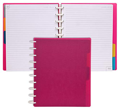 Talia Discbound Notebooks, Planner, Customizable, (90's Pink, Midsize (7.5in x 9.75in)) - color: 90's Pink, size: Midsize (7.5in x 9.75in)