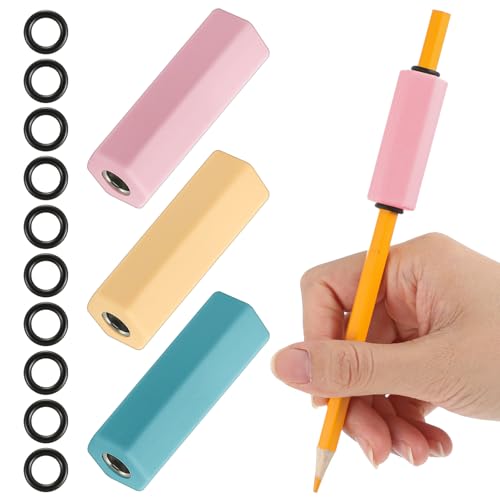 3 Pcs Weighted Pencil for Kids Handwriting 1.59oz, Pencil Weight for Handwriting Aid, Writing Support for Dysgraphia, Autism, Adhd, Autism, Tremors, Fine Motor Skills(Pink, Light Yellow, Light Blue) - color: Pink, Light Yellow, Light Blue