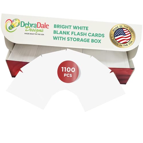 MADE IN USA – Debra Dale Designs White Mini Index Cards – Unpunched, Best Value, Box with Lid – Blank 2x3.5" Notecards for Sight Words & Office Notes - style: White Unpunched