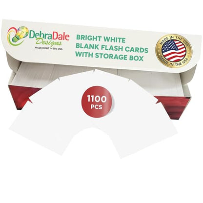 MADE IN USA – Debra Dale Designs White Mini Index Cards – Unpunched, Best Value, Box with Lid – Blank 2x3.5" Notecards for Sight Words & Office Notes - style: White Unpunched