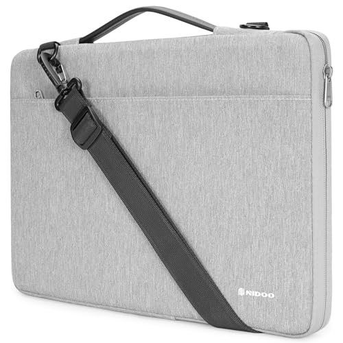 NIDOO 14 inch Laptop Sleeve Case Carrying Bag for 15" MacBook Air M2 / 15" Surface Laptop 3 4/14" ThinkPad X1 Carbon / X1 Yoga/IdeaPad Flex 5/14" Yoga 9i 7i / ThinkPad P14s L14 T14 E14 / HP - color: Gray - Shoulder, size: 14 inch