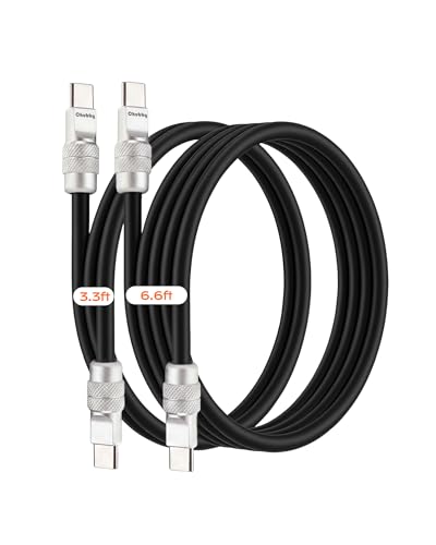 chubbycable USB C Cables 2 Pack [3.3ft + 6.6ft], 240W Fast Charging Cable Soft Silicone C to C Charger Cord Compatible with iPhone 17-15 Series, MacBook, Samsung, iPad, Black, Type-C to Type-C - color: Black