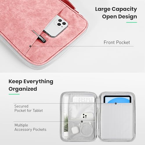 DTTO 9-11 Inch Tablet Sleeve Bag for iPad A16, iPad Air 11-inch M3 M2 / Air 5/4th Gen 10.9", iPad Pro 11 M4, iPad 10/9/8/7th Gen, Galaxy Tab A9+, Waterproof Travel Bag, Pink - color: Pink, size: 9-11 Inch
