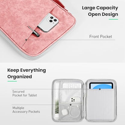 DTTO 9-11 Inch Tablet Sleeve Bag for iPad A16, iPad Air 11-inch M3 M2 / Air 5/4th Gen 10.9", iPad Pro 11 M4, iPad 10/9/8/7th Gen, Galaxy Tab A9+, Waterproof Travel Bag, Pink - color: Pink, size: 9-11 Inch