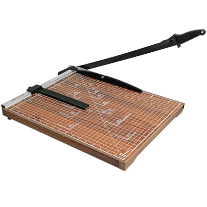 A3 Guillotine Paper Cutter Trimmer, 18" Wood Paper Trimmer for Office and Crafts, 10-12 Sheets Capacity (Brown) - color: Brown