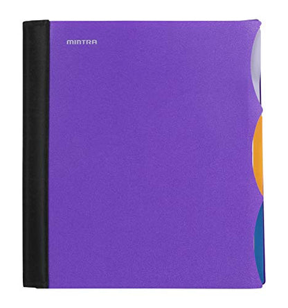 Mintra Office Durable PREMIUM Spiral Notebook, ((Purple, 3 Subject, 8.5in x 11in)), Fabric Covered Coils, No Snags, Removable Adjustable Pocket Dividers, Ruler, Organization, Customizable - color: Purple, size: 3 Subject (8.5in x 11in)