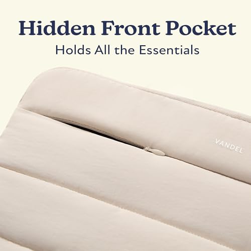 Vandel Puffy Laptop Sleeve Case for 13-14 inch Laptop Sleeve Bag Case 13.3 Inch with Zipper Pocket, Compatible with MacBook Air 13, Pro 14/13 iPad Pro 12.9, HP Dell ASUS, Computer Bag Cover - color: Sand