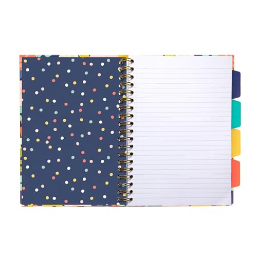 Pukka Pad, Carpe Diem 5-Subject Double Spiral Bound Notebook 12-Pack with Repositionable Dividers - 200 Pages of 80GSM Paper with Perforated Edges – Floral Love, B5 10 X 7in - color: Floral Love, style: Pack of 12