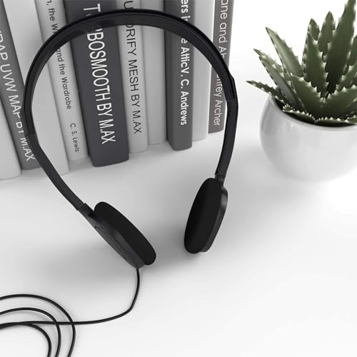 Maeline Bulk Classroom Student Headphones On Ear Stereo Headphones Flexible Adjustable Band for Kids Online Learning, Library, School, Airplane, Travel - 3.5mm Plug - 40 Pack - Black - color: Black, size: 40 Pack