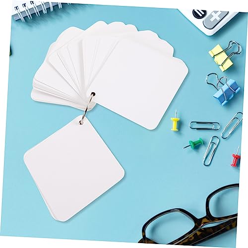 STOBOK Blank Flashcards Index Cards Rings Punched Studying Note Cards Hand Painting Memo - size: 7.80X7.80X0.01CM