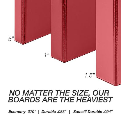 Samsill Durable 0.5 Inch Binder, D Ring Binder, 100% Recycled Chipboard, Red - color: Red, size: 1 Pack, style: 0.5 Inch