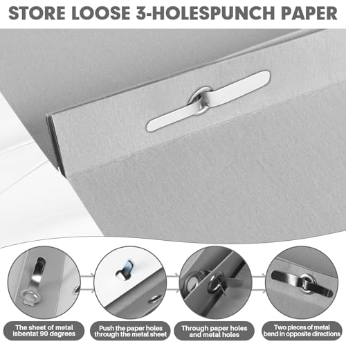 Two Pocket Folders, RAZCC 75 Pack Two Pocket Folders with Prongs, 3 Prong Folders Fit Letter Size Paper, Pocket File Folders for School Office Home Business, Grey - color: Grey