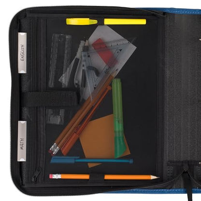 Five Star Zipper Binder, 1-1/2 Inch 3-Ring Binder with Round Rings, 3-Pocket Expanding File, 500 Sheet Capacity, Blue (72202) - color: Blue