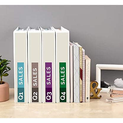 Avery Standard View 3 Ring Binders, 1.5" Round Rings, 275-Sheet Capacity, 2.1 Inch Wide Spine, White Binders, Ideal for Lightweight Organization and Occasional Referencing (12-Pack of 05726) - size: 1.5"