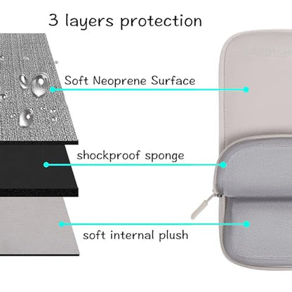 MOSISO Laptop Case 13.3 inch, 13-13.3 inch Laptop Sleeve Bag Compatible with MacBook Air/Pro 13 / Pro 14, HP Dell ASUS, Neoprene Carrying Computer Bag with Handle&Detachable Small Case, Stone Gray - color: Stone Gray, size: 13.3 inch