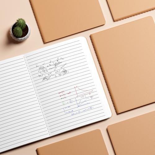 Large College Ruled Notebook Journals Bulk with Thick Lined Paper, 60 Pages, 8.5x11 inch, Composition Diary Subject Notebooks Planner for Travelers Students Office, Kraft Journal Set, 12 Pack - style: Lined