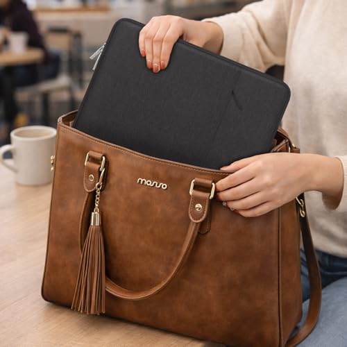 MOSISO Laptop Case 13.3 inch, 13-13.3 inch Laptop Sleeve Compatible with MacBook Air/Pro 13/Pro 14 M5 M4 M3 M2 M1, HP Dell ASUS Lenovo,Polyester Vertical Computer Sleeve Bag with Pocket, Black - color: Black, size: 13.3 inch