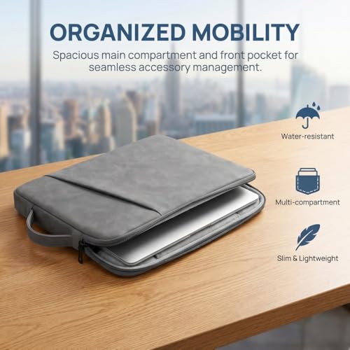 Laptop Sleeve 16 inch,Laptop Sleeve Bag Compatible with MacBook Pro/Air,HP,Dell,Lenovo,Slim Shockproof Cover with Accessory Pocket(Gray) - color: Dark Gray, size: 16 inch