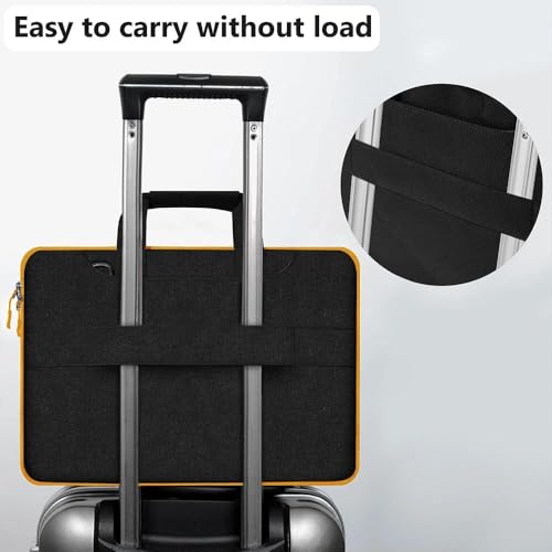 Hseok Laptop Shoulder Bag 15-15.6 inch Shockproof Water-Resistant HandBag with Small Case Compatible with MacBook Pro Neo 16" M5 M4 M3 M2 M1, Mac Pro Air 15", XPS 15/16, Most 15" 15.6" 16",BK-yellow - color: Black-yellow, size: 15"-15.6"
