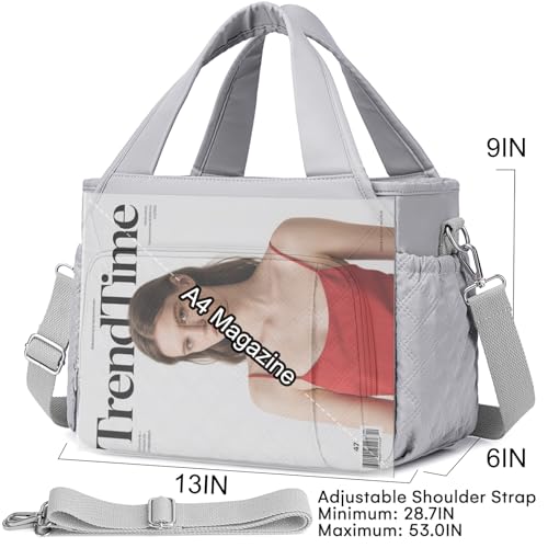 Artelaris Insulated Lunch Bag for Women,Leak-Proof Cooler Lunch Box, Cooling Tote for Adult,with 7 Pockets,Adjustable Strap(15 Liters) - color: gris