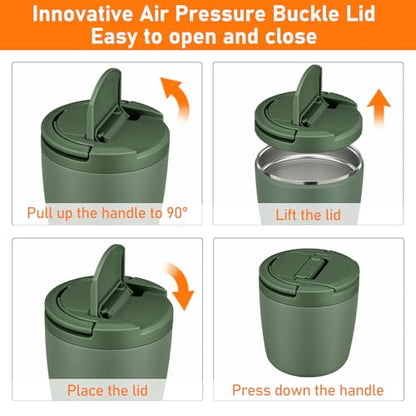 wiwens 40oz Insulated Lunch Containers for Adults Soup Thermo for Hot Food | Leak Proof Wide Mouth Vacuum Stainless Steel Thermal Jar Bento Box with Buckle Lid and Spoon - color: Green