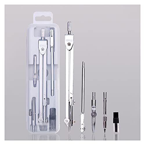 Compasses Math Geometry Kit Metal Compass with Wheel Geometry Precision Tool for Student Circle Drawing Tool with Storage Box Measuring Tools,6 (2) - size: 2