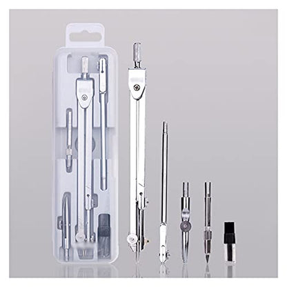 Compasses Math Geometry Kit Metal Compass with Wheel Geometry Precision Tool for Student Circle Drawing Tool with Storage Box Measuring Tools,6 (2) - size: 2