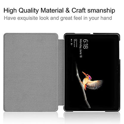 Gylint Case for Surface Go 4 2023 /Go 3 2021 /Go 2 2020 /Surface Go 2018, Slim Fit Leather Smart Case Cover with Pencel Holder for Microsoft Surface Go Flower - color: Flower