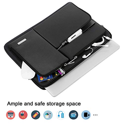 Lacdo Chromebook Case Laptop Sleeve for 11.6 inch Samsung HP Lenovo Dell Acer ASUS Chromebook, 13 inch Microsoft Surface Pro 11 Copilot+PC/Surface Pro 10 9 8 X, 11.6" MacBook Air Computer Bag, Black - color: Black, size: 11-11.6 Inch