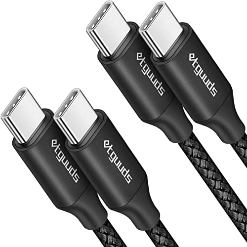 etguuds USB C to USB C Cable 6ft, 2-Pack, 60W Fast Charging Type C to C Charger Cord for iPhone 17 16 15 Pro Max Plus Air 16e, for MacBook/iPad USBC, Samsung Galaxy S25 S24 S23 A17 A16, Pixel - color: Black, size: 6ft