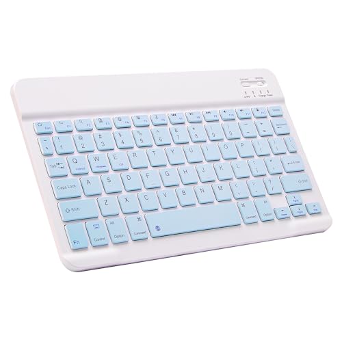 Ultra-Slim Bluetooth Keyboard Portable Mini Wireless Keyboard Rechargeable for Apple iPad iPhone Samsung Tablet Phone Smartphone iPadOS iOS Android (10 inch Blue) - color: 10 inch Blue