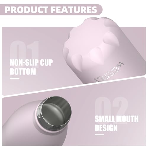 WATERSY Stainless Steel water bottles,17oz/500ml Insulated Water Bottles,Pink metal water bottle Keeps Drink Cold and Hot,BPA Free kids water bottles for School,Gym,Travel,Sports - color: Cherry Blossoms