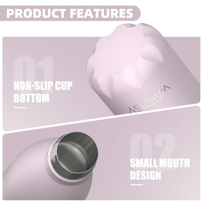 WATERSY Stainless Steel water bottles,17oz/500ml Insulated Water Bottles,Pink metal water bottle Keeps Drink Cold and Hot,BPA Free kids water bottles for School,Gym,Travel,Sports - color: Cherry Blossoms